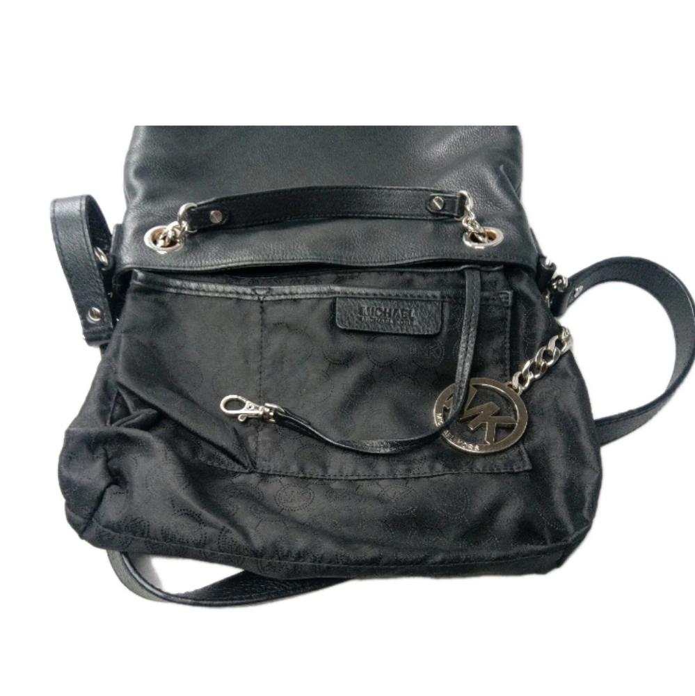 Michael Kors Jet Set Chain Medium Shoulder Tote Black Pebbled Leather Bag - Picture 9 of 11